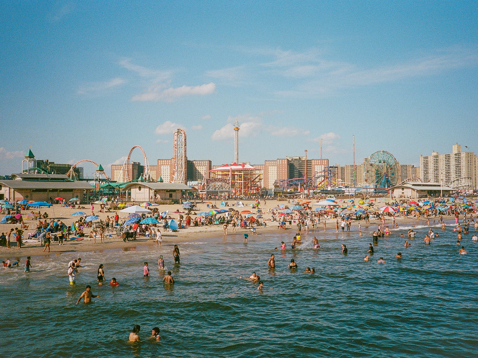 Coney Island beach and skyline